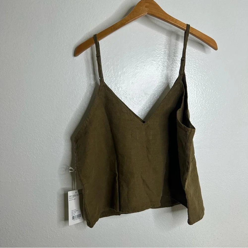NWT MATE The Label 100% Linen Camisole Tank Top Green Size XL